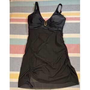 NWT BJML Black Swim Dress - Gold Detail, Size Medium